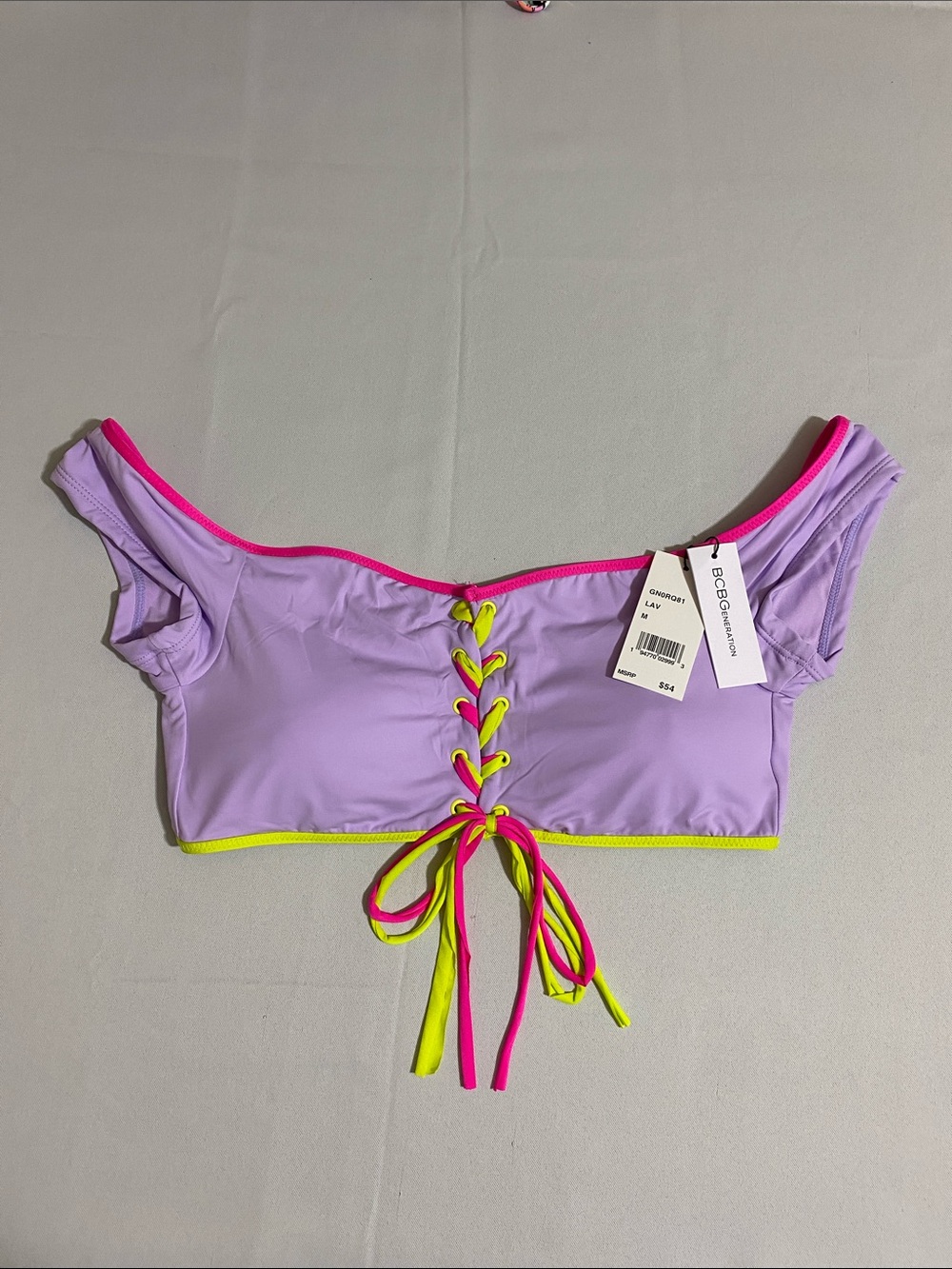 BCBGeneration Lace-up Bikini Top Women's Size M